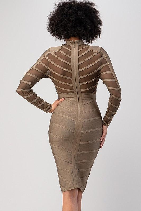 BANDAGE DRESS WITH STUDS - PRIVILEGE 