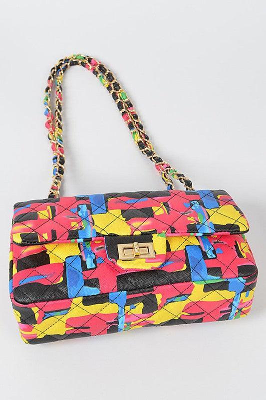 Muilti color quilted clutch handbag - PRIVILEGE 