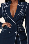 DENIM BLAZER MINI DRESS - PRIVILEGE 
