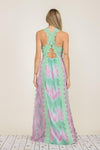TIE DYE LACE TRIM MAXI DRESS - PRIVILEGE 