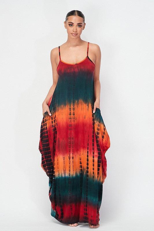 Comfy tank maxi dress with side pockets - PRIVILEGE 