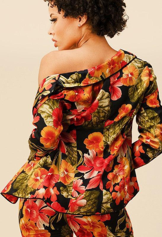 3PC FLORAL PRINT PANT SET - PRIVILEGE 