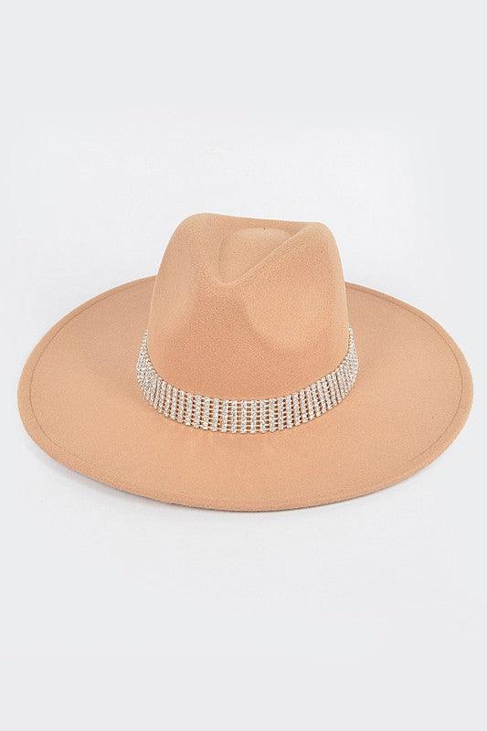 Faux Wool Hat W/Rhinestone - PRIVILEGE 