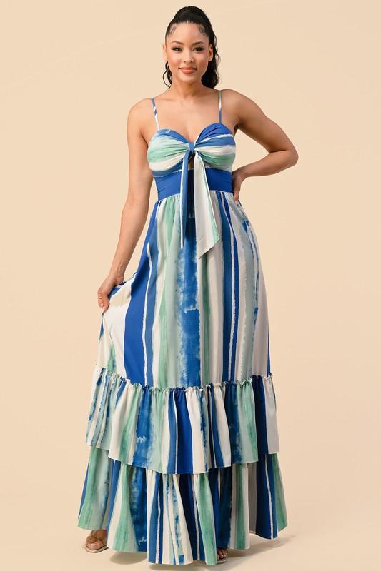 WOVEN MAXI DRESS MUILICOLR - PRIVILEGE 