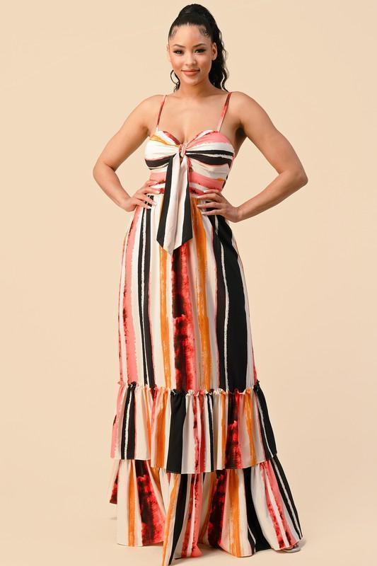 WOVEN MAXI DRESS MUILICOLR - PRIVILEGE 