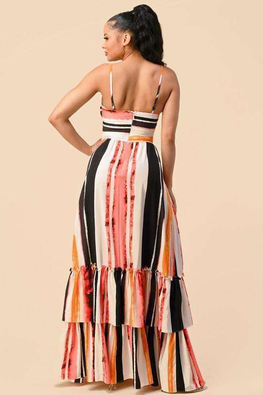 WOVEN MAXI DRESS MUILICOLR - PRIVILEGE 