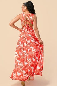 TROPICAL FEATHER PRINT SQUARE BUCKLE FRONT DETAIL - PRIVILEGE 