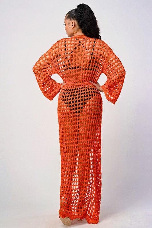 CROCHET SWIMMING COVER UP CARDIGAN - PRIVILEGE 