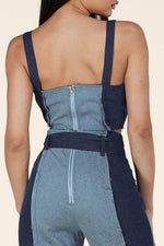 MUITI DENIM 2PCS BUSTIER CROP TOP AND PANT SET - PRIVILEGE 