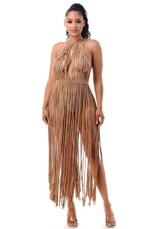 FRINGE MAXI LENGH COVER UP - PRIVILEGE 
