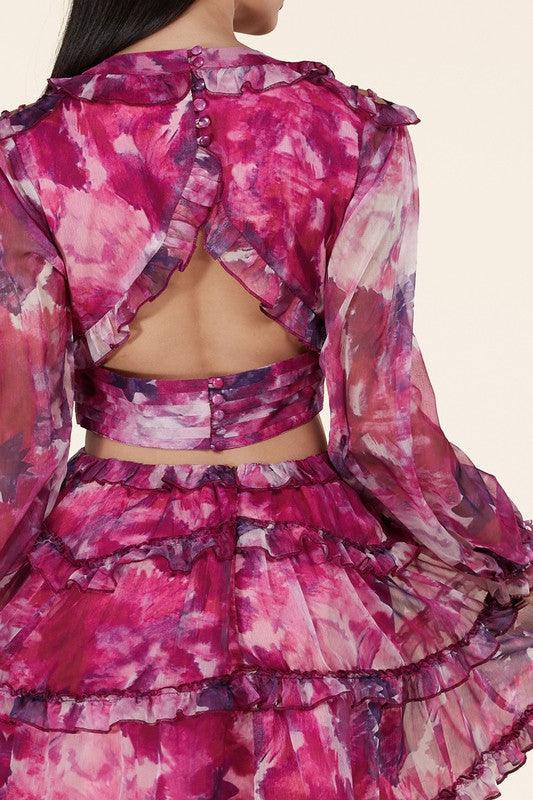OPEN BACK FLORAL MINI - PRIVILEGE 