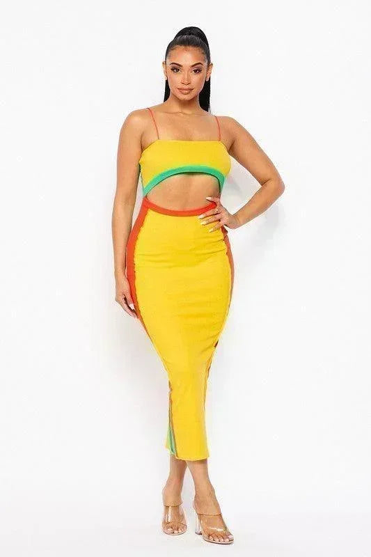 MAXI DRESS WITH CUT OUT - PRIVILEGE 