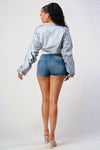 SATIN CROP JACKET - PRIVILEGE 