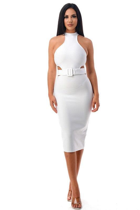 Bandage Dress With Belt - PRIVILEGE 