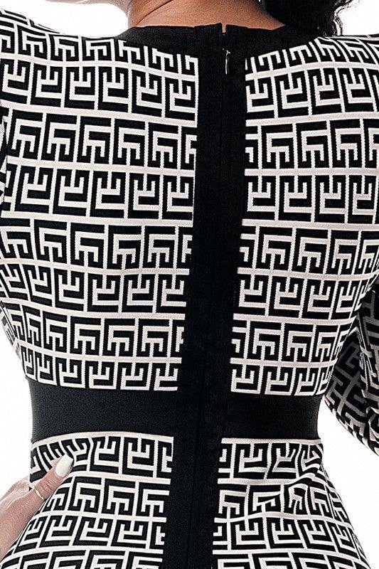 Jacquard Bandage Dress - PRIVILEGE 