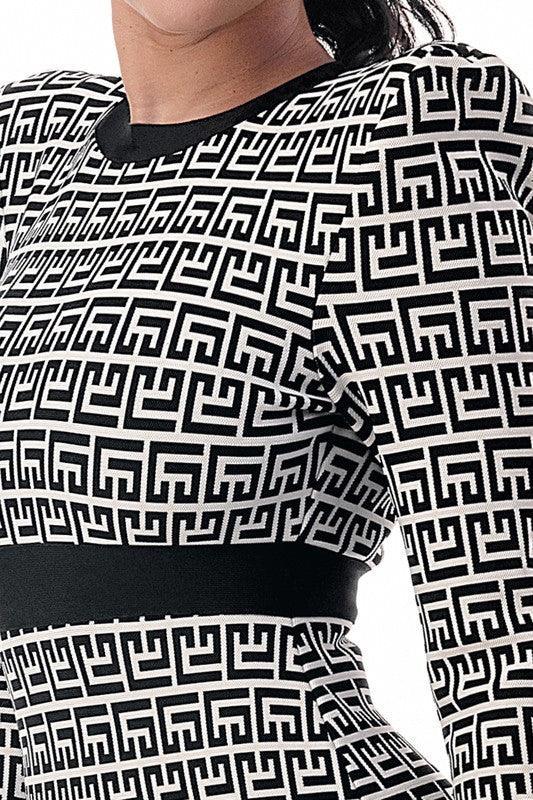 Jacquard Bandage Dress - PRIVILEGE 