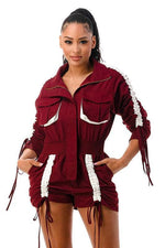 RUSHED UTILITY ROMPER - PRIVILEGE 