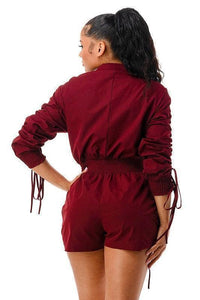 RUSHED UTILITY ROMPER - PRIVILEGE 