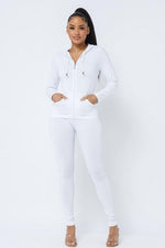 Seamless Zip Up Hoodie Jacket And Leggings Set - PRIVILEGE 