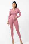 Seamless Zip Up Hoodie Jacket And Leggings Set - PRIVILEGE 