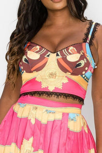 VERCASE PRINT MINI SKIRT SET - PRIVILEGE 