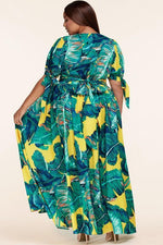 V-NECK SPLIT MAXI DRESS - PRIVILEGE 