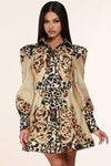 LEOPARD PRINT MINI SWING DRESS - PRIVILEGE 