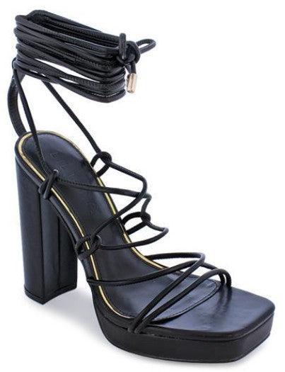 Ankle Lace Up Platform Chunky High Heel Dress Shoes - PRIVILEGE 