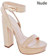 Ankle Strap Platform Chunky High Heel Dress Shoes - PRIVILEGE 
