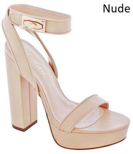 Ankle Strap Platform Chunky High Heel Dress Shoes - PRIVILEGE 