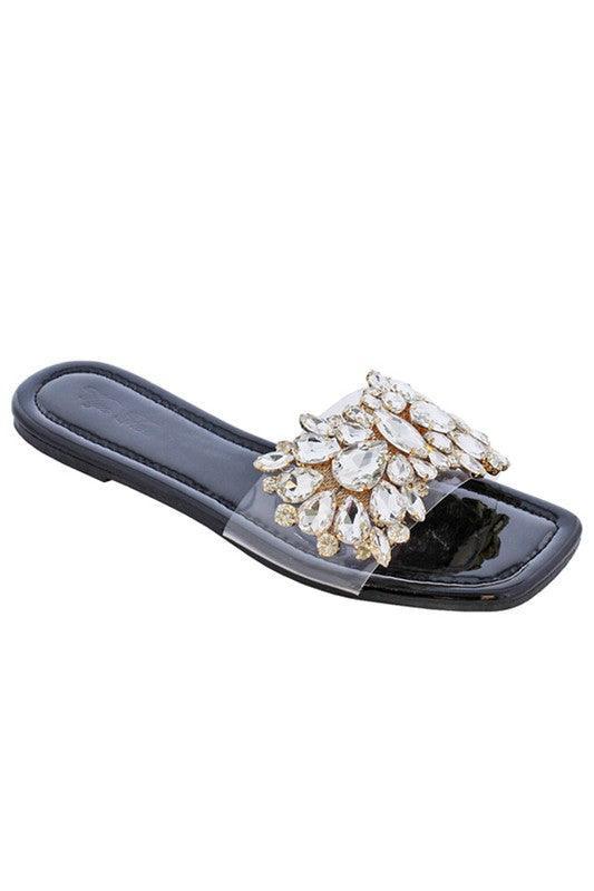 JEWLED FLAT SANDLES - PRIVILEGE 