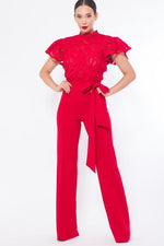 CROCHET TOP FASHION JUMPSUIT - PRIVILEGE 