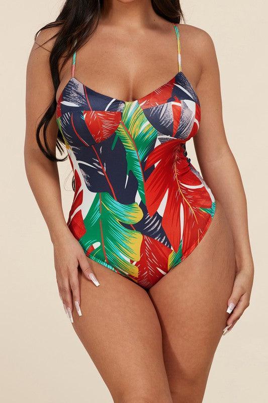 TROPICAL PRINT SKIRT AND BODY SUIT SET - PRIVILEGE 
