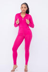 Seamless Zip Up Hoodie Jacket And Leggings Set - PRIVILEGE 
