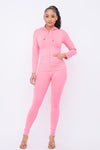 Seamless Zip Up Hoodie Jacket And Leggings Set - PRIVILEGE 