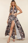 ZEBRA PRINT MAXI DRESS WITH CHAIN DETAIL - PRIVILEGE 