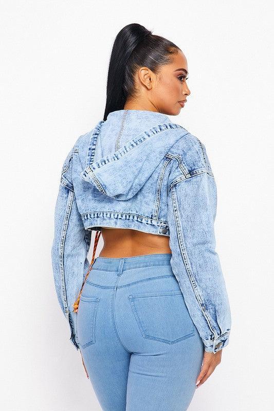 Lexie Cropped Denim Jacket - PRIVILEGE 