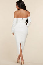 Sexy & Chic 2pc Off-Shoulder Crop Top and Midi Skirt set - PRIVILEGE 