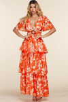 ROSES WITH DRAWSTRING BACK MAXI DRESS - PRIVILEGE 