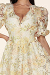 FLORAL CROCHETED LACE MINI DRESS - PRIVILEGE 