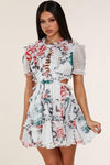 ART PRINT MINI DRESS WITH OPEN BACK - PRIVILEGE 