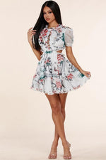 ART PRINT MINI DRESS WITH OPEN BACK - PRIVILEGE 