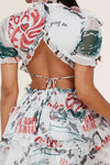 ART PRINT MINI DRESS WITH OPEN BACK - PRIVILEGE 
