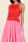 CANDY PINK RED MAXI DRESS - PRIVILEGE 
