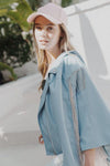 Faux-Leather Moto Jacket with Rhinestone Fringe Back Detail - PRIVILEGE 