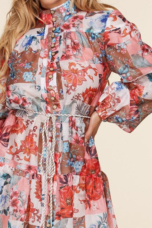 Floral mini dress - PRIVILEGE 
