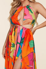 large tropical flower print Maxi dress - PRIVILEGE 