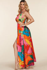 large tropical flower print Maxi dress - PRIVILEGE 