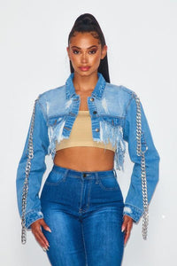 CHAIN JEAN JACKET - PRIVILEGE 
