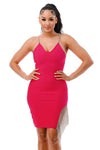 BANDAGE DRESS WITH RHINESTONE DETAIL - PRIVILEGE 